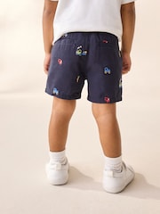 Navy Embroidered Farm Chinos Shorts (3mths-7yrs) - Image 3 of 8