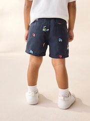 Navy Embroidered Farm Chinos Shorts (3mths-7yrs) - Image 4 of 8