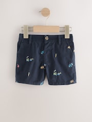 Navy Embroidered Farm Chinos Shorts (3mths-7yrs) - Image 5 of 8