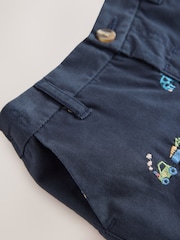 Navy Embroidered Farm Chinos Shorts (3mths-7yrs) - Image 8 of 8
