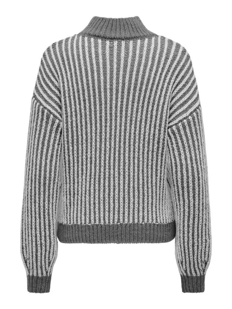 JDY Black Textured Stripe High Neck Jumper - Image 8 of 8
