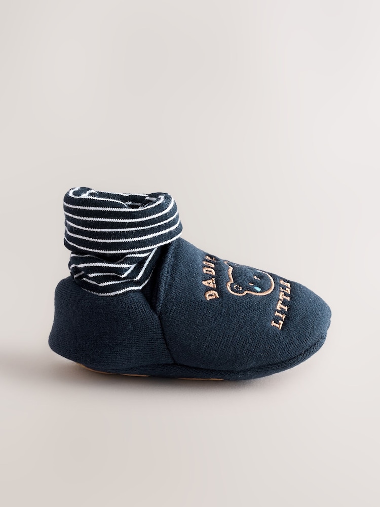 Blue Mummy And Daddy Baby Booties Socks 2 Pack (0-24 months) (0-2mths) - Image 3 of 7