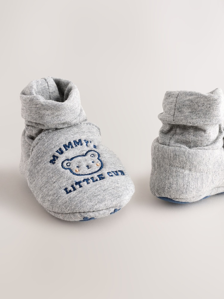 Blue Mummy And Daddy Baby Booties Socks 2 Pack (0-24 months) (0-2mths) - Image 5 of 7