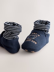 Blue Mummy And Daddy Baby Booties Socks 2 Pack (0-24 months) (0-2mths) - Image 6 of 7