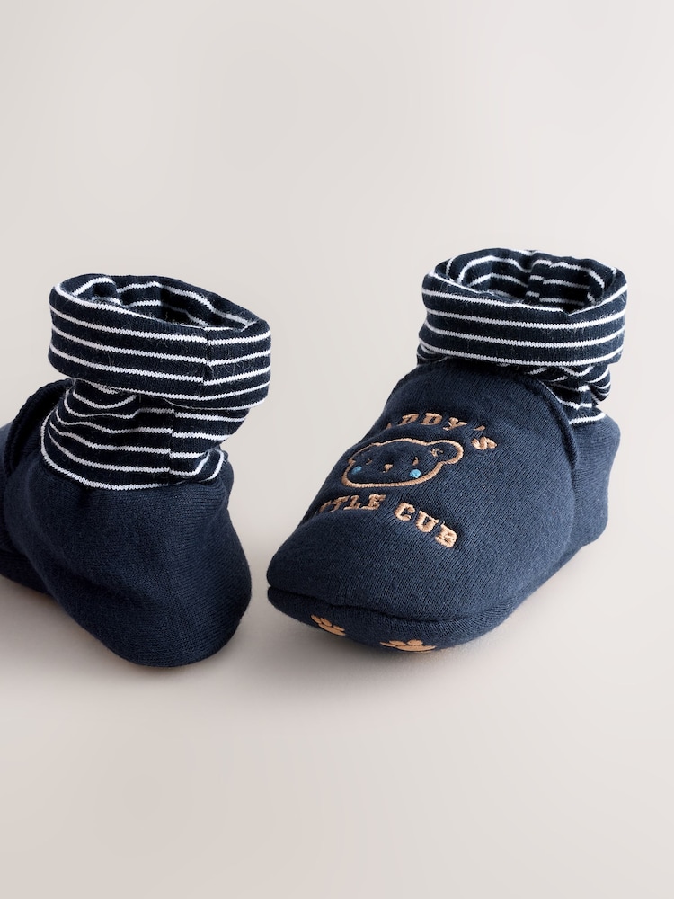 Blue Mummy And Daddy Baby Booties Socks 2 Pack (0-24 months) (0-2mths) - Image 6 of 7