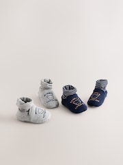 Blue Mummy And Daddy Baby Booties Socks 2 Pack (0-24 months) (0-2mths) - Image 7 of 7