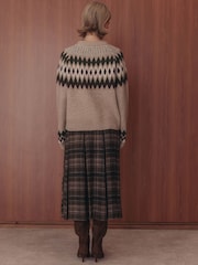 Rare London Check Pleated Midi Skirt - Bild 2 von 2