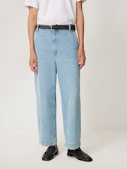 Jigsaw Blue Kensington Barrel Leg Jeans - Image 1 of 7