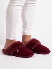 Just Sheepskin Red Ladies Duchess Slippers - Image 1 of 5