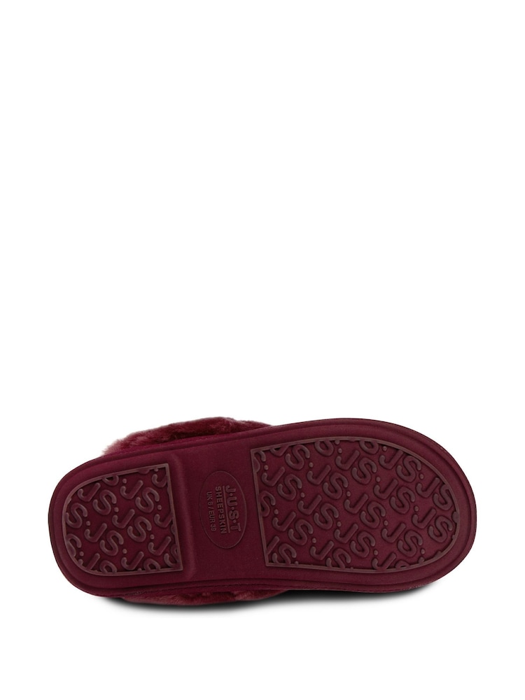 Just Sheepskin Red Ladies Duchess Slippers - Image 5 of 5