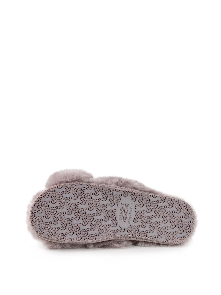 Just Sheepskin Ladies Daisy Just Sheepskin Cross Over Slider Winter Slippers - Image 5 of 5