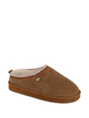 Just Sheepskin Brown Ladies Erin Swept Back Mule Slippers - Image 3 of 5