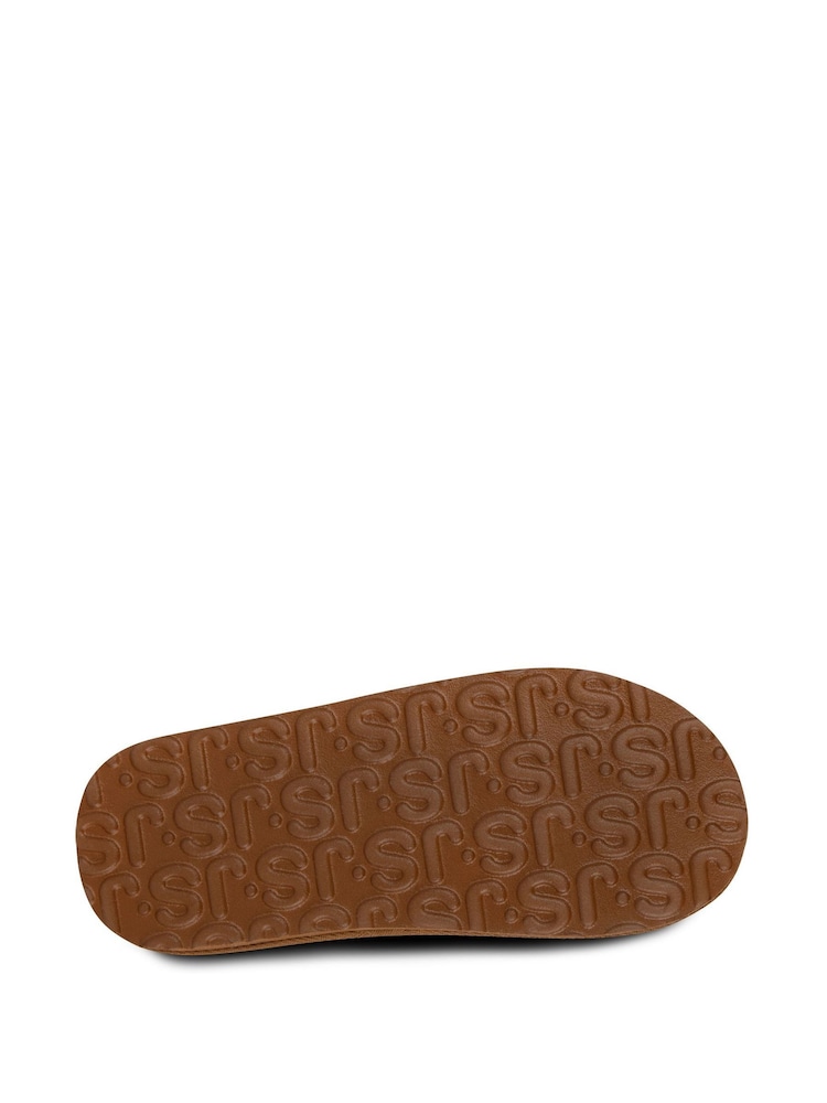 Just Sheepskin Brown Ladies Erin Swept Back Mule Slippers - Image 5 of 5