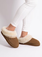 Totes Brown Sheepskin™ Ladies Phoebe Slippers - Image 1 of 5