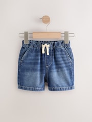 Bleu clair/bleu moyen - Denim Pull On Shorts 2 Pack (3mths-7yrs) - Image 2 de 6
