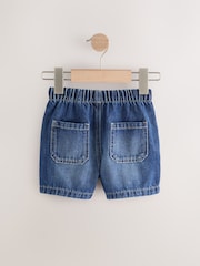 Bleu clair/bleu moyen - Denim Pull On Shorts 2 Pack (3mths-7yrs) - Image 3 de 6