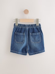 Bleu moyen - Short à tirer Denim (3mths-7yrs) - Image 2 de 4