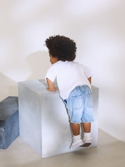Bleu clair - Short à tirer Denim (3mths-7yrs) - Image 3 de 7