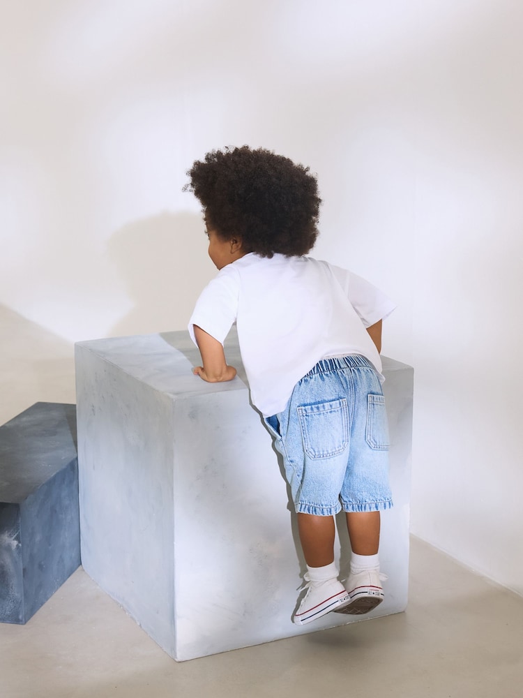 Bleu clair - Short à tirer Denim (3mths-7yrs) - Image 3 of 7