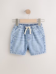 Bleu clair - Short à tirer Denim (3mths-7yrs) - Image 4 de 7