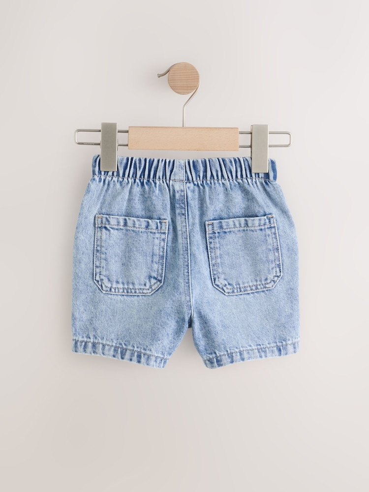 Bleu clair - Short à tirer Denim (3mths-7yrs) - Image 5 of 7