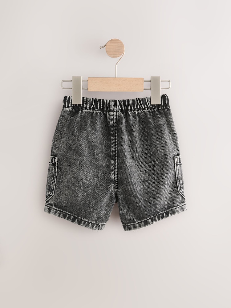 Grey Denim Cargo Shorts (3mths-7yrs) - Image 6 of 9