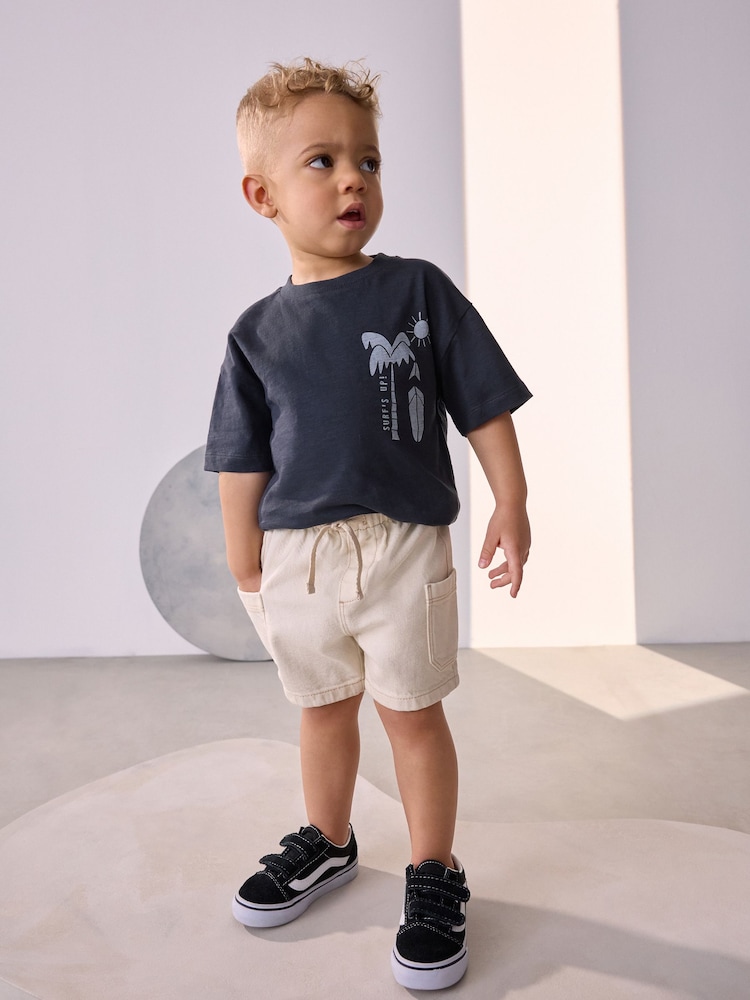 Ecru Denim Cargo Shorts (3mths-7yrs) - Image 2 of 8