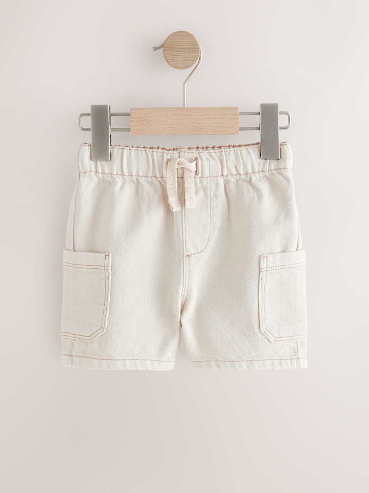 Ecru Denim Cargo Shorts (3mths-7yrs) - Image 5 of 8