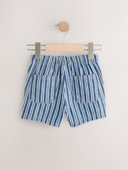 Mid Blue Stripe Denim Pull On Shorts (3mths-7yrs) - Image 6 of 8