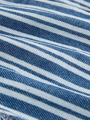 Mid Blue Stripe Denim Pull On Shorts (3mths-7yrs) - Image 7 of 8