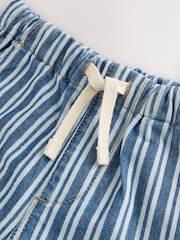 Mid Blue Stripe Denim Pull On Shorts (3mths-7yrs) - Image 8 of 8