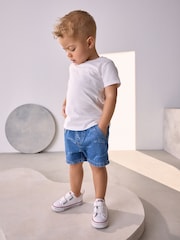 Mid Blue Print Denim Pull On Shorts (3mths-7yrs) - Image 2 of 8