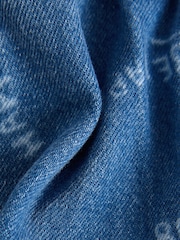 Mid Blue Print Denim Pull On Shorts (3mths-7yrs) - Image 7 of 8