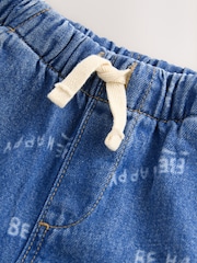 Mid Blue Print Denim Pull On Shorts (3mths-7yrs) - Image 8 of 8