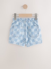 Hellblaues Schachbrettmuster - Denim-Shorts zum Überziehen (3Monate -7Jahre) - Bild 5 von 7