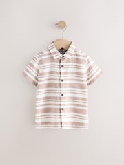 Stone Stripe Linen Short Sleeve Shirt - Image 1 of 3