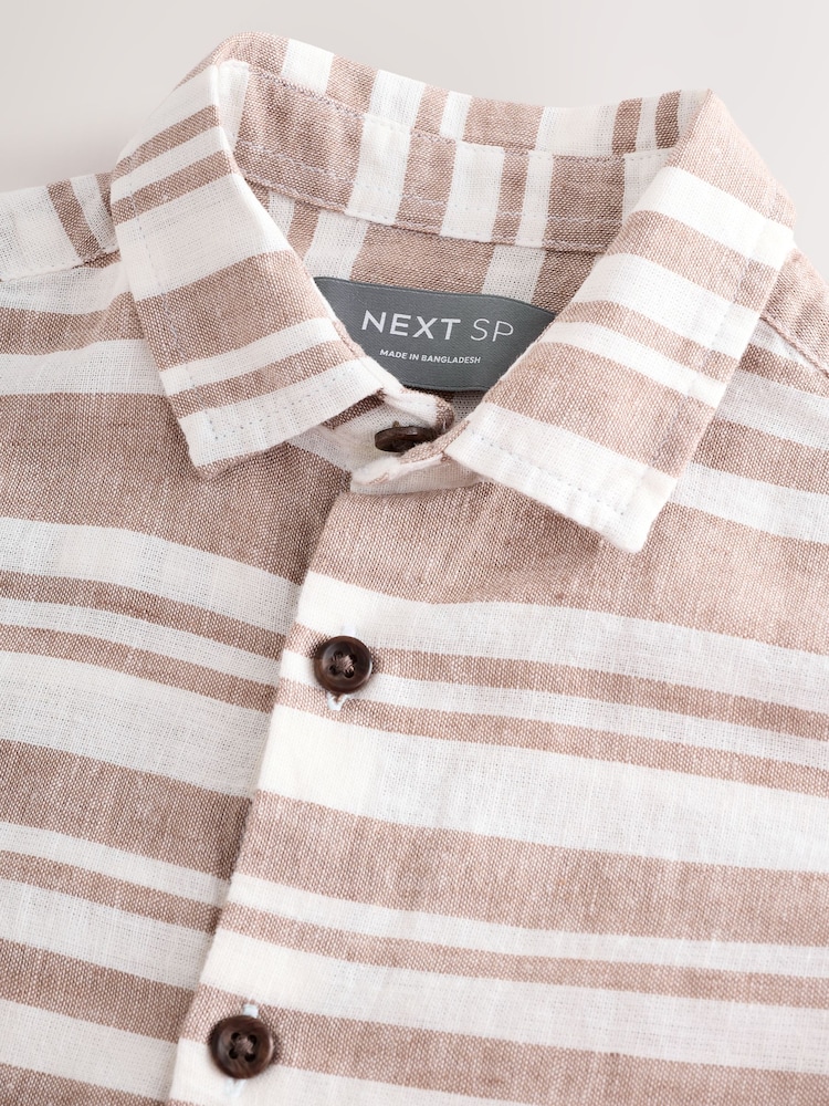 Stone Stripe Linen Short Sleeve Shirt - Image 2 of 3