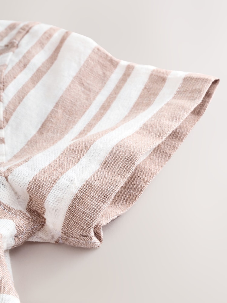 Stone Stripe Linen Short Sleeve Shirt - Image 3 of 3