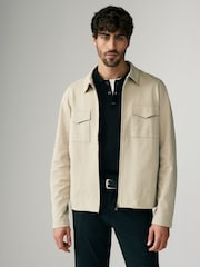 Neutral Jersey Shacket - Image 1 of 10