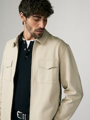 Neutral Jersey Shacket - Image 5 of 10
