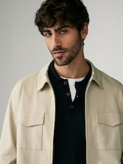 Neutral Jersey Shacket - Image 6 of 10
