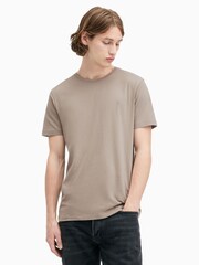 رمادي كروم - AllSaints Brace Dark Grey Short Sleeve 100% Cotton T-Shirt - صورة 1 من 5