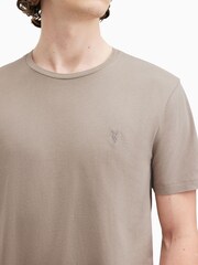 رمادي كروم - AllSaints Brace Dark Grey Short Sleeve 100% Cotton T-Shirt - صورة 2 من 5