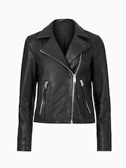 AllSaints Black/Silver Dalby Biker Jacket - Image 10 of 10