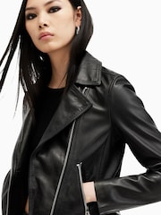 AllSaints Black/Silver Dalby Biker Jacket - Image 2 of 10