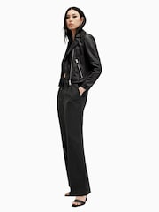 AllSaints Black/Silver Dalby Biker Jacket - Image 5 of 10