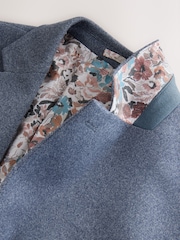 Blue Slim Fit Soft Touch Textured Jersey Blazer - Image 10 of 11