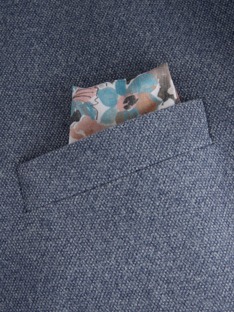 Blue Slim Fit Soft Touch Textured Jersey Blazer - Image 11 of 11