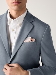 Blue Slim Fit Soft Touch Textured Jersey Blazer - Image 4 of 6