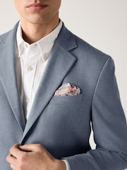 Blue Slim Fit Soft Touch Textured Jersey Blazer - Image 5 of 6